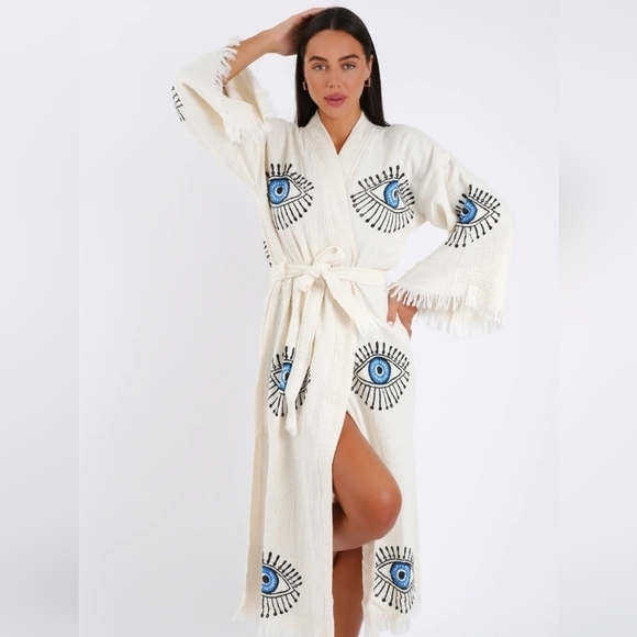 The Michelle (limited edition) - 100% Turkish cotton - white with green eyes - Picture 3 of 3